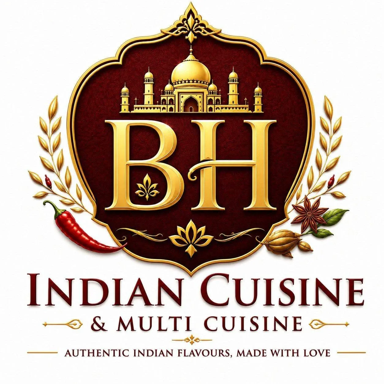 BH INDIAN CUISINE logo
